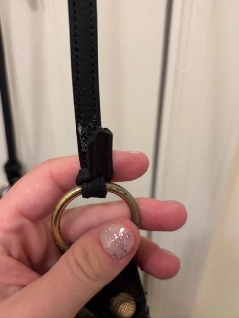 Balenciaga Black Leather Crossbody Bag with Gold Hardware - Picture 5 of 8